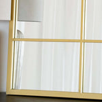 Kyō - Metal Rectangle Lattice Window Mirror | 120cm x 95cm | Gold