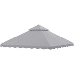 3m X 3m Gazebo Canopy Replacement Cover, 2-tier Gazebo Roof | Light Slate Gray