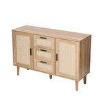 Wooden Sideboard Storage Cabinet With 3 Drawers