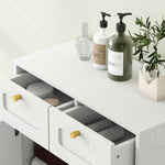Bathroom Floor Cabinet, Bathroom Storage Unit With 2 Doors, White