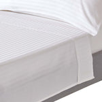 Egyptian Cotton Satin Stripe Flat Sheet 330 Tc | Super King | White