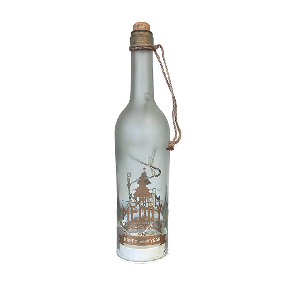 Sparkling Led Christmas Wine Bottle Decoration | Unique 30cm Full Sized Festive Ornament