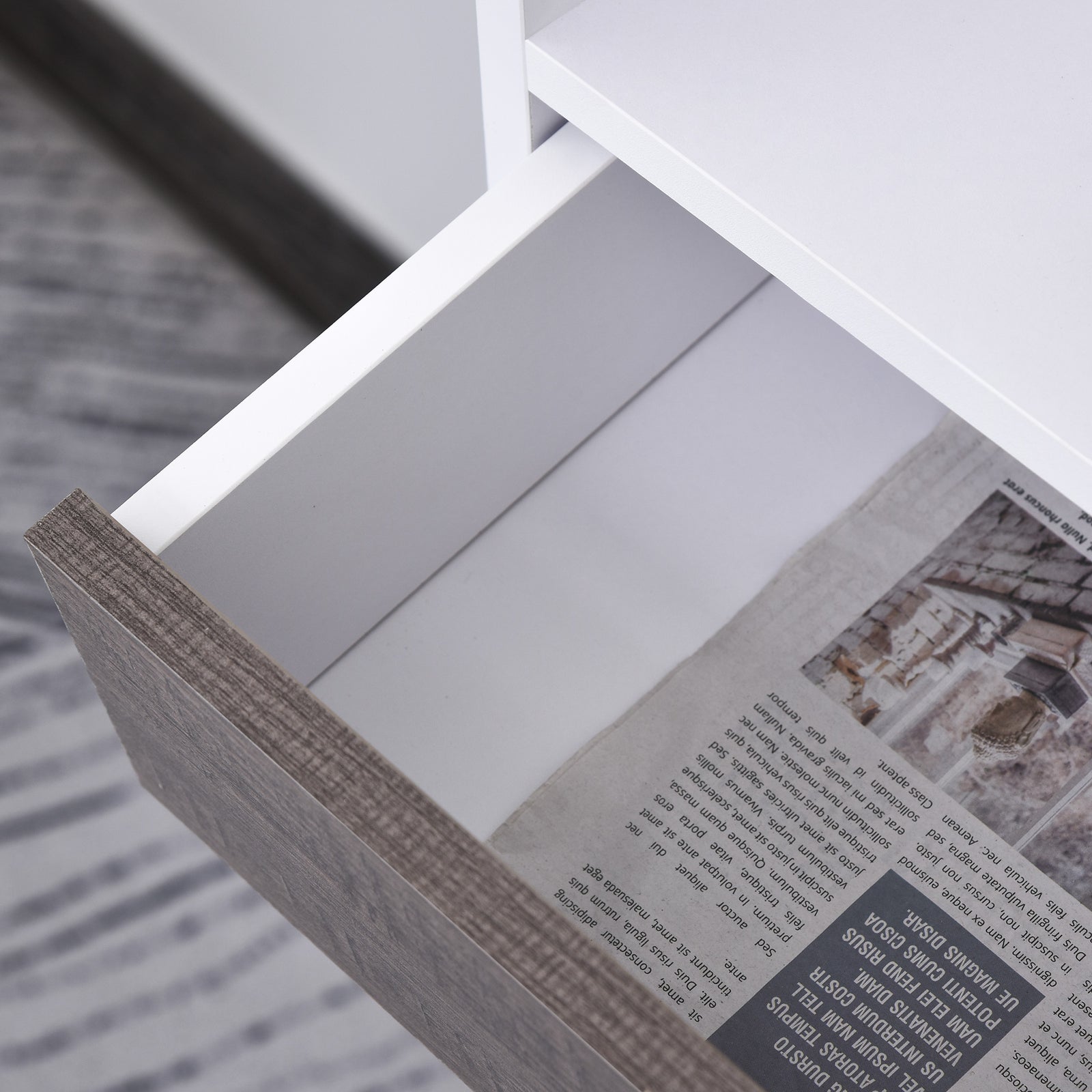 Multi Shelf Bookcase Freestanding Storage Drawer Shelves