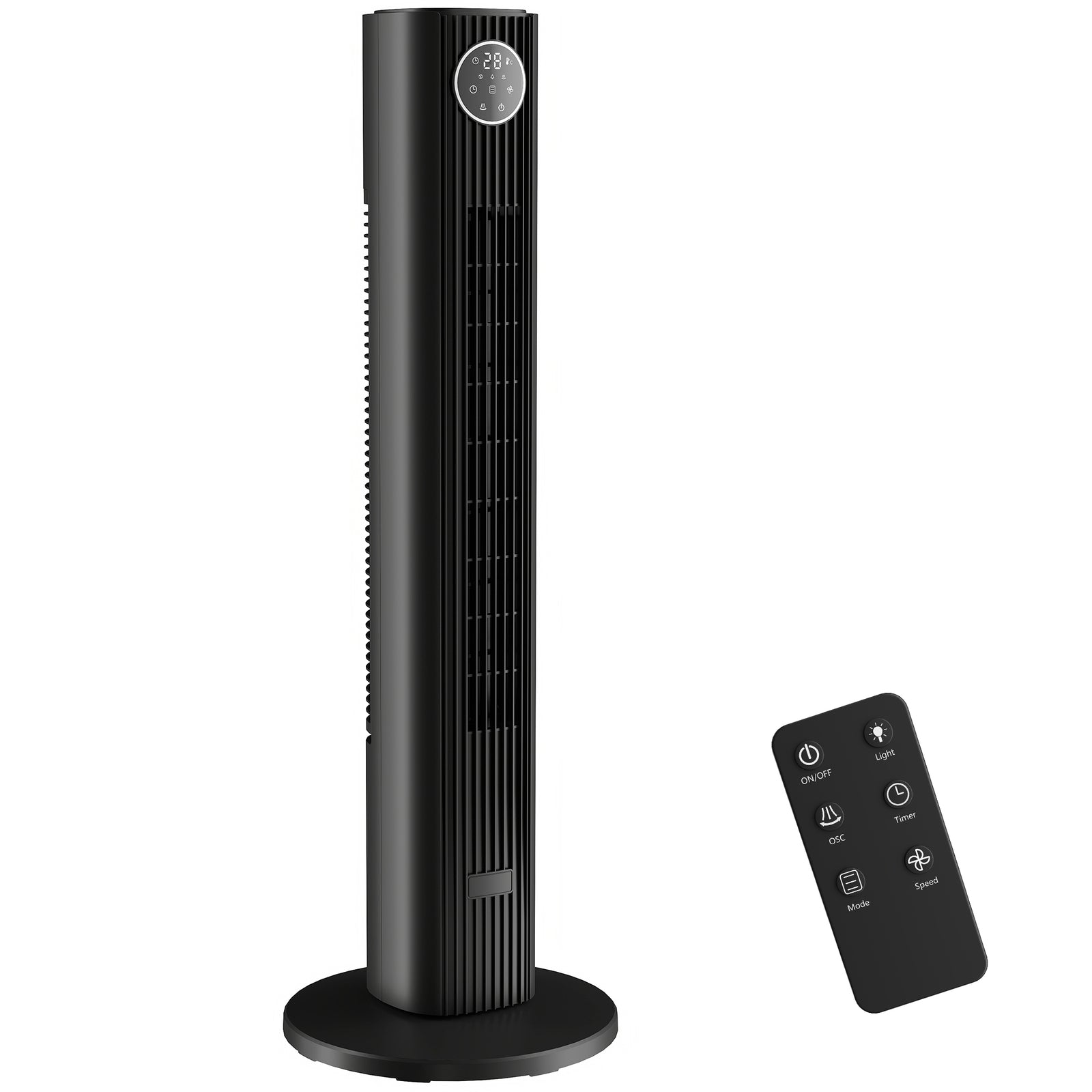 28db Tower Fan For Bedroom, 26 Ft/s Velocity Standing Fan | Black