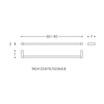Towel Rail, Black Matt, Wall-mounted, 60 Cm. Collection Metric
