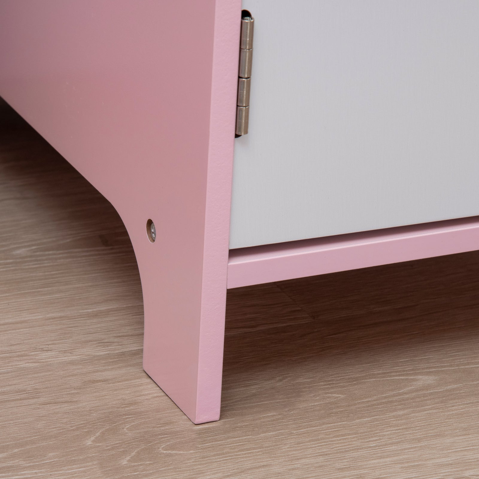 2 Pcs Childrens Table And Chair Set W/board Storage | Pink