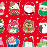 Squishmallows Christmas Gift Wrap, 2 Sheet 2 Tag, Official Product