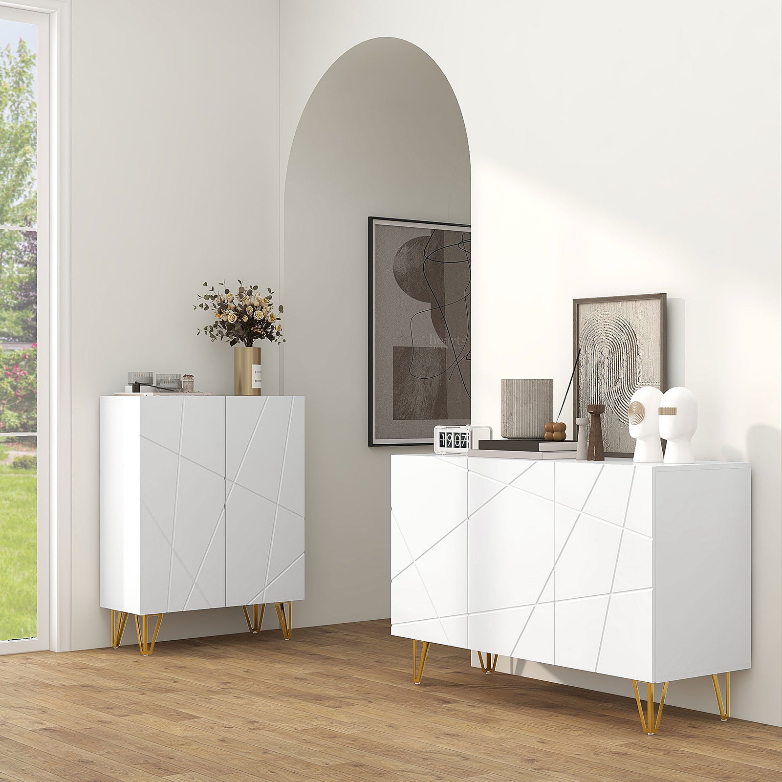 Storage Cabinet, Sideboard With Adjustable Shelves, White | One Size | White