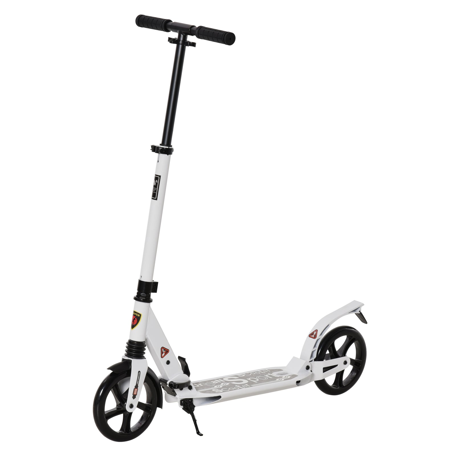 Folding Kick Scooter 2 Big Wheels Adjustable  Adult Teens | White