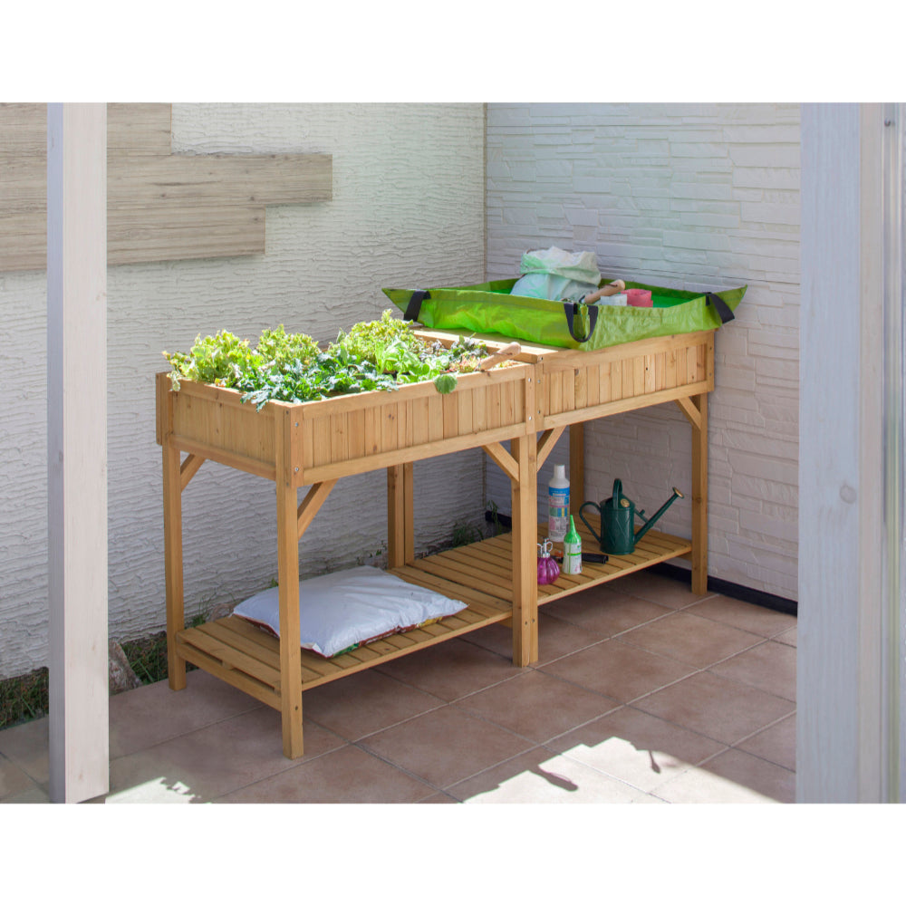 Raised Wooden Planter Herb Garden | Natural