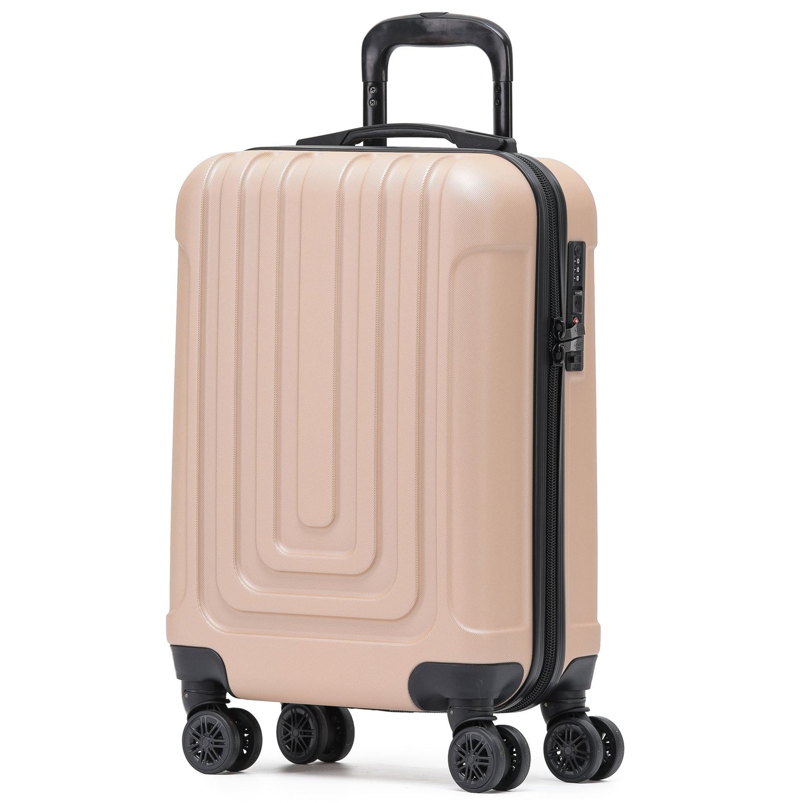 55x35x20cm Cabin Carry Bag Hard Shell Suitcase 100+ Airline Approved | Cabin | Champagne