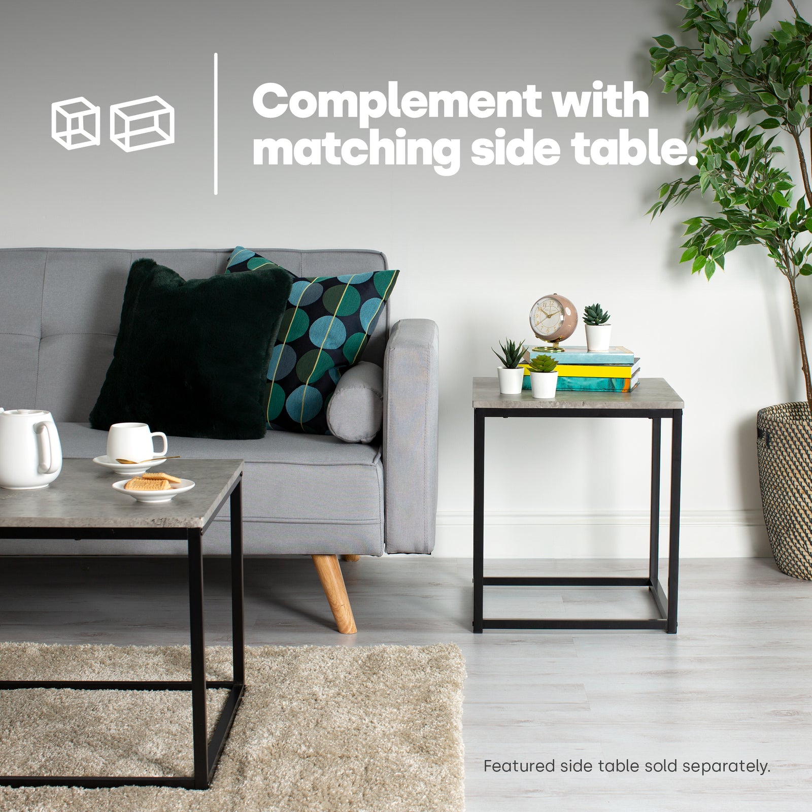 Industrial Concrete Effect Coffee Table