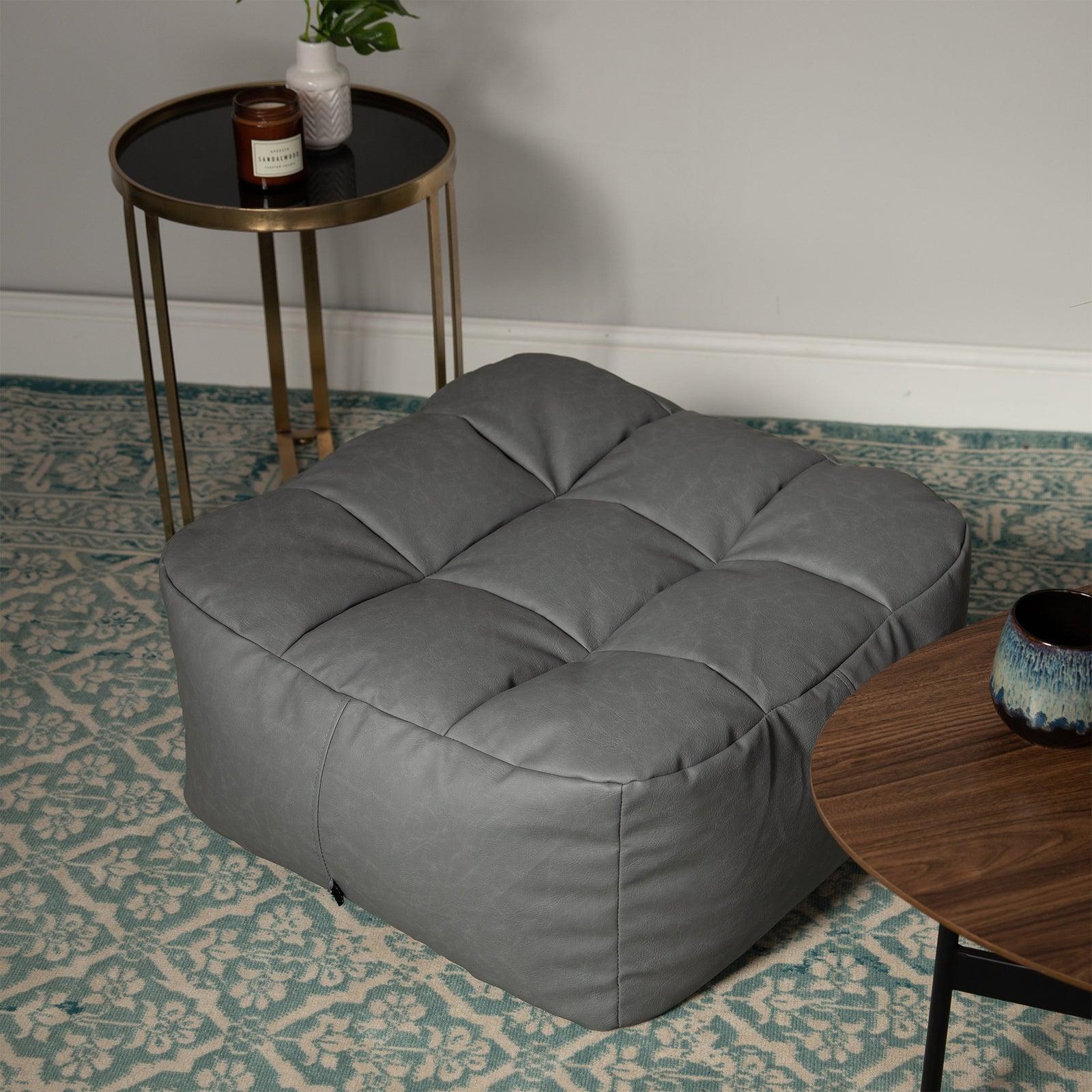 Lucia Faux Leather Bean Bag Pouffe