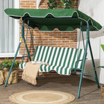3-seat Swing Chair Garden Swing Seat W/ Adjustable Canopy | Green