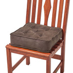 Faux Suede Dining Chair Booster Cushion | 40cm x 40cm | Chocolate
