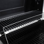 Charcoal BBQ Grill with Lid, Barrel Grill with Warming Rack, Thermometer & Side Shelves, Outdoor Barbecue with Wheels