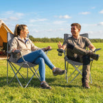Camping Chair Set Of 2 Portable Folding | Grey