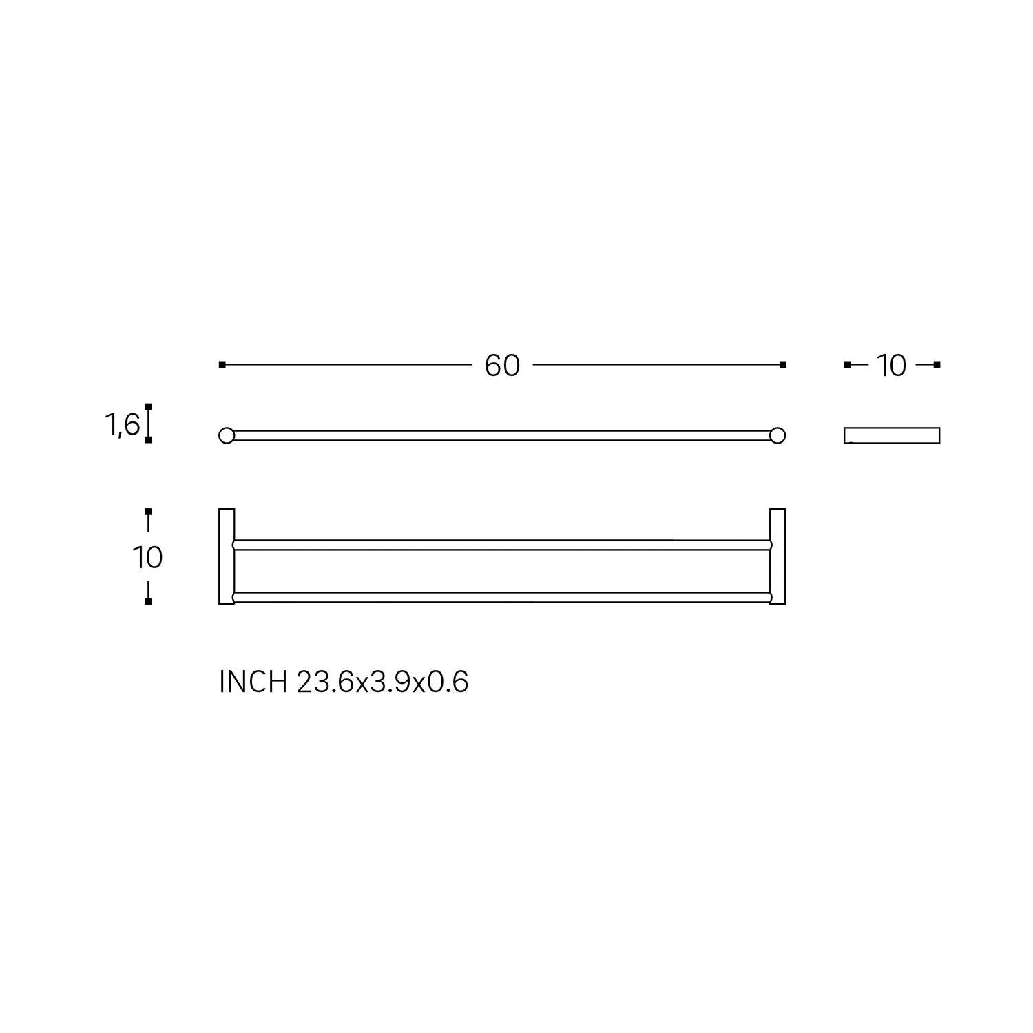 Double Towel Rack Matt Stainless Steel Logic (60cm)