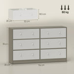 Chest Of Drawers, 6 Drawer Dresser For Bedroom | White