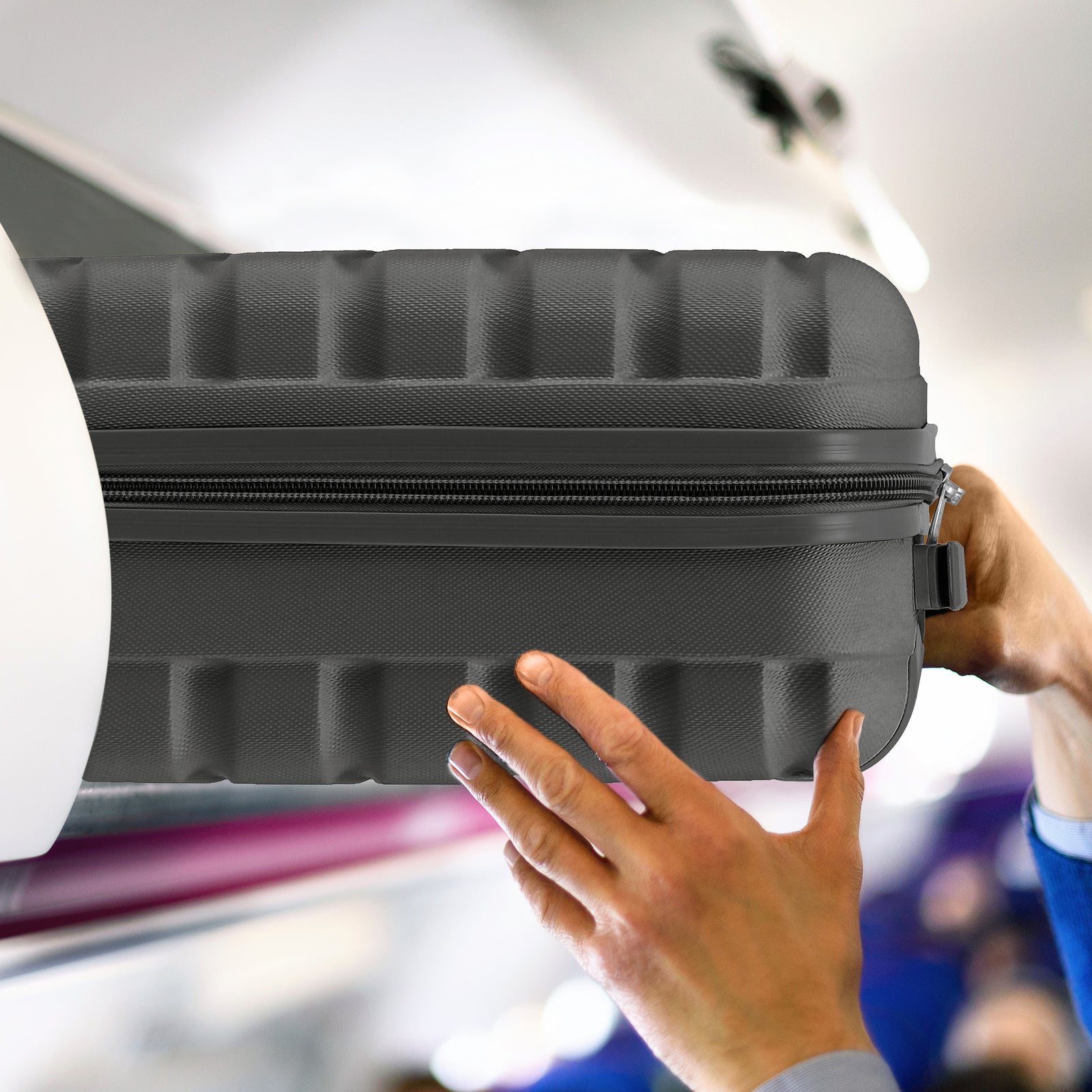 45x36x20cm Lightweight Underseat Cabin Carry On Suitcase - 100+ Airline Approved - Hard Shell Luggage - 4 Wheels | 45 x 36 x 20cm | Charcoal
