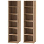 Set Of 2 Cd Storage Units With Adjustable Shelves | One Size | Yellow