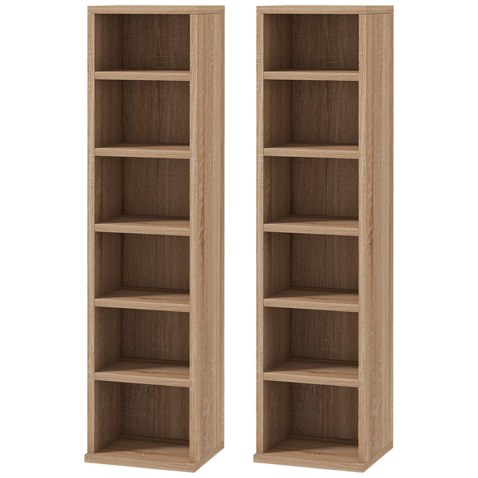 Set Of 2 Cd Storage Units With Adjustable Shelves | One Size | Yellow