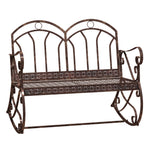 Rocking Swing Bench, 3 Seater, Metal, Bronze