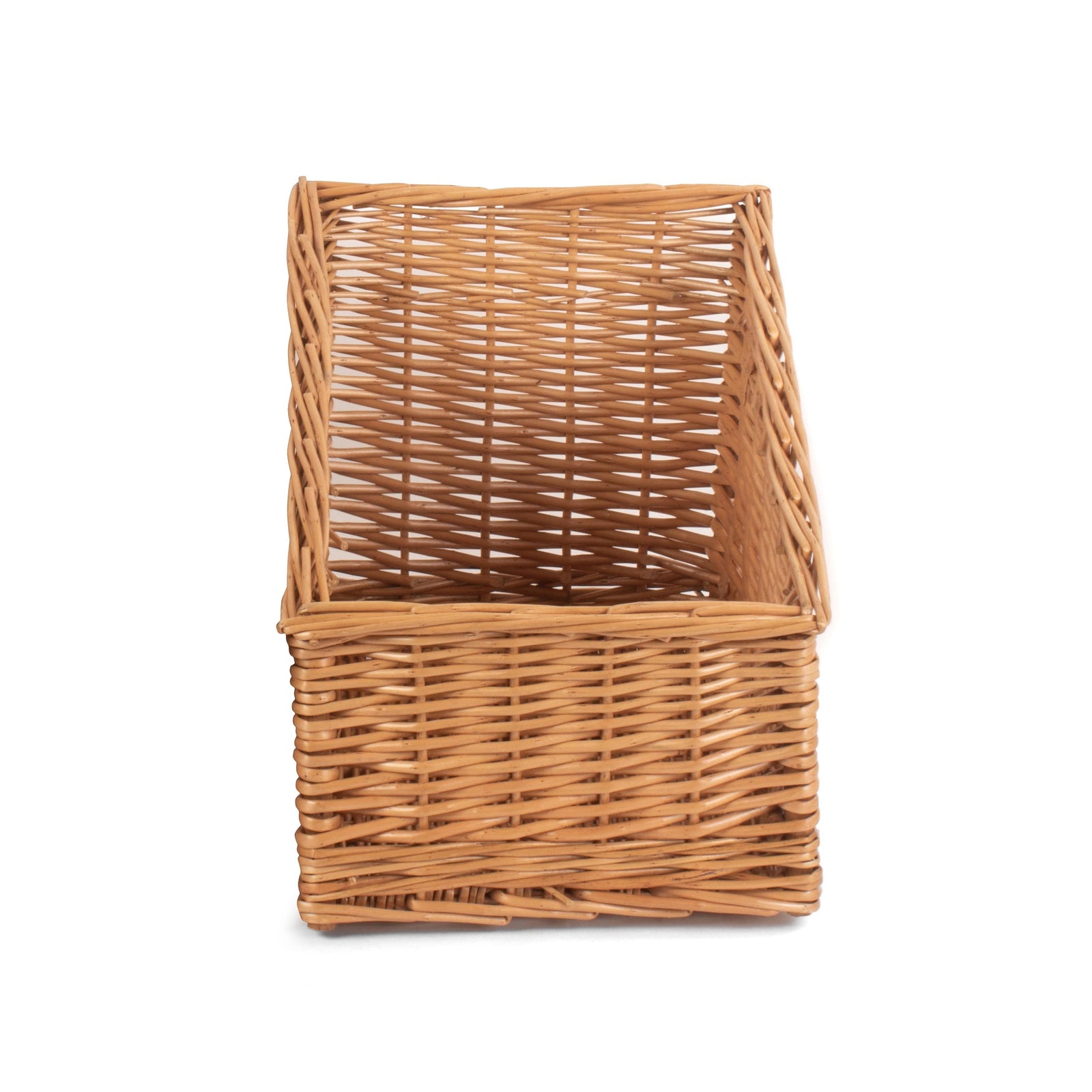 Wicker Sloped Sided Display Basket | Small | Brown
