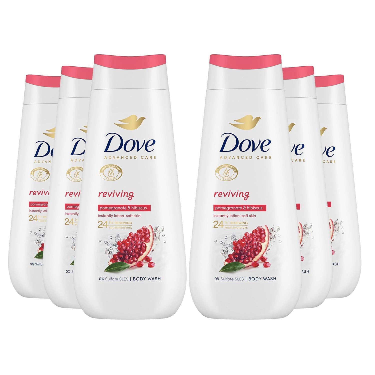 Advanced Care Body Wash Reviving For 24hrs Renewing Micromoisture, 6x225ml