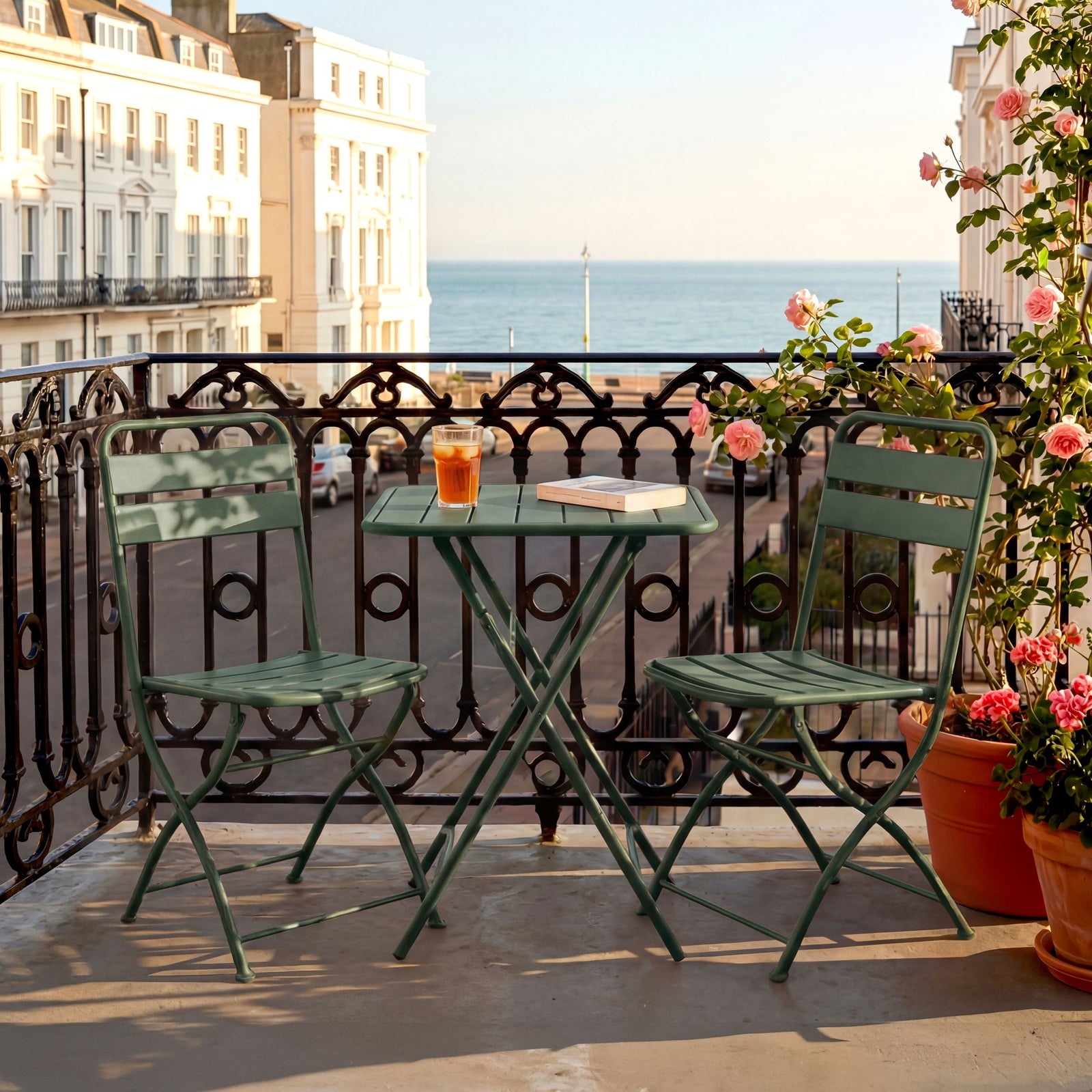 Colourways Vibrant Folding Patio Or Balcony Set | Green