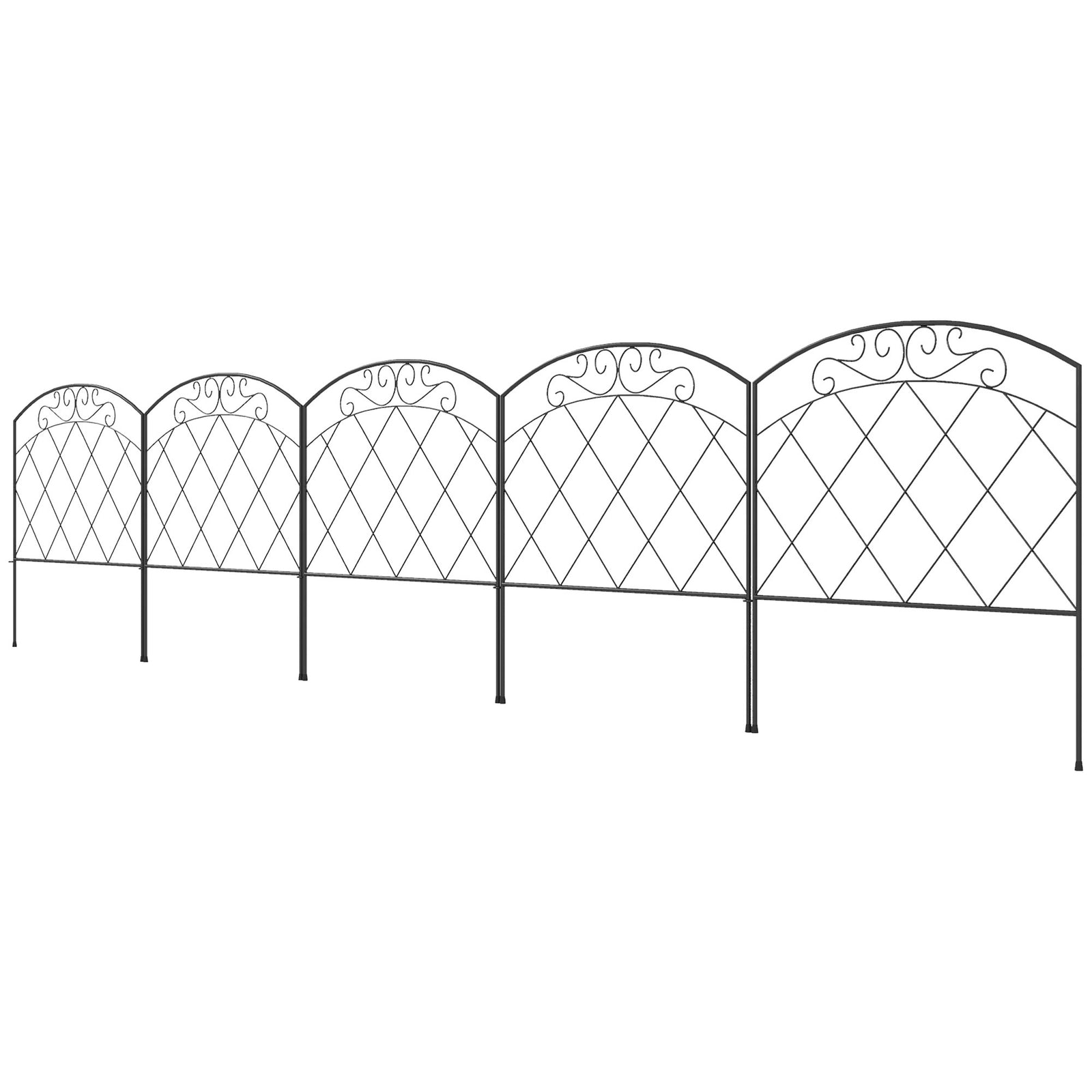 Decorative Garden Fencing, 24"x9.8' Picket Fence Panels