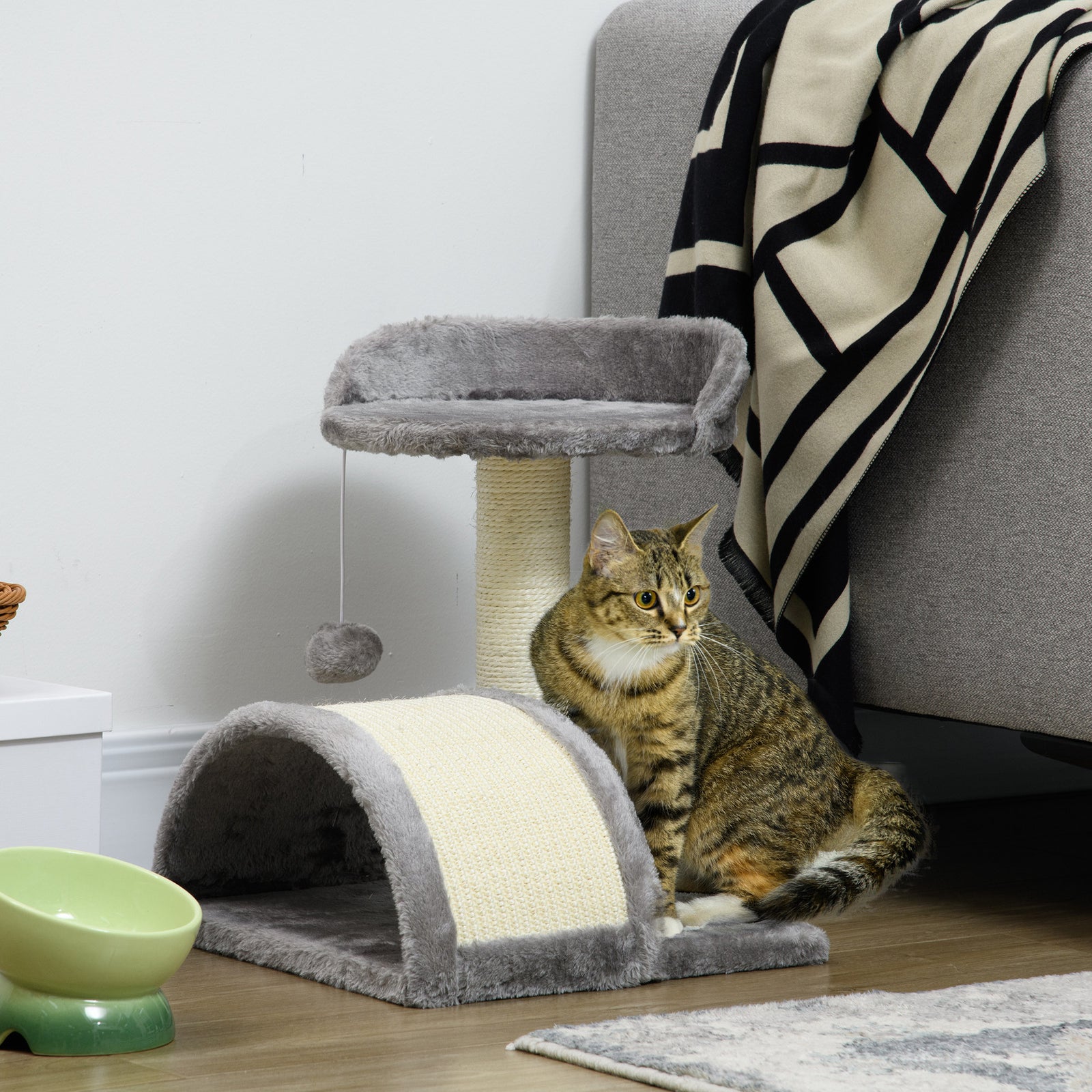 Cat Tree Kitten Scratching Scratcher Cosy Sisal Home Play Rest Activity | Gray