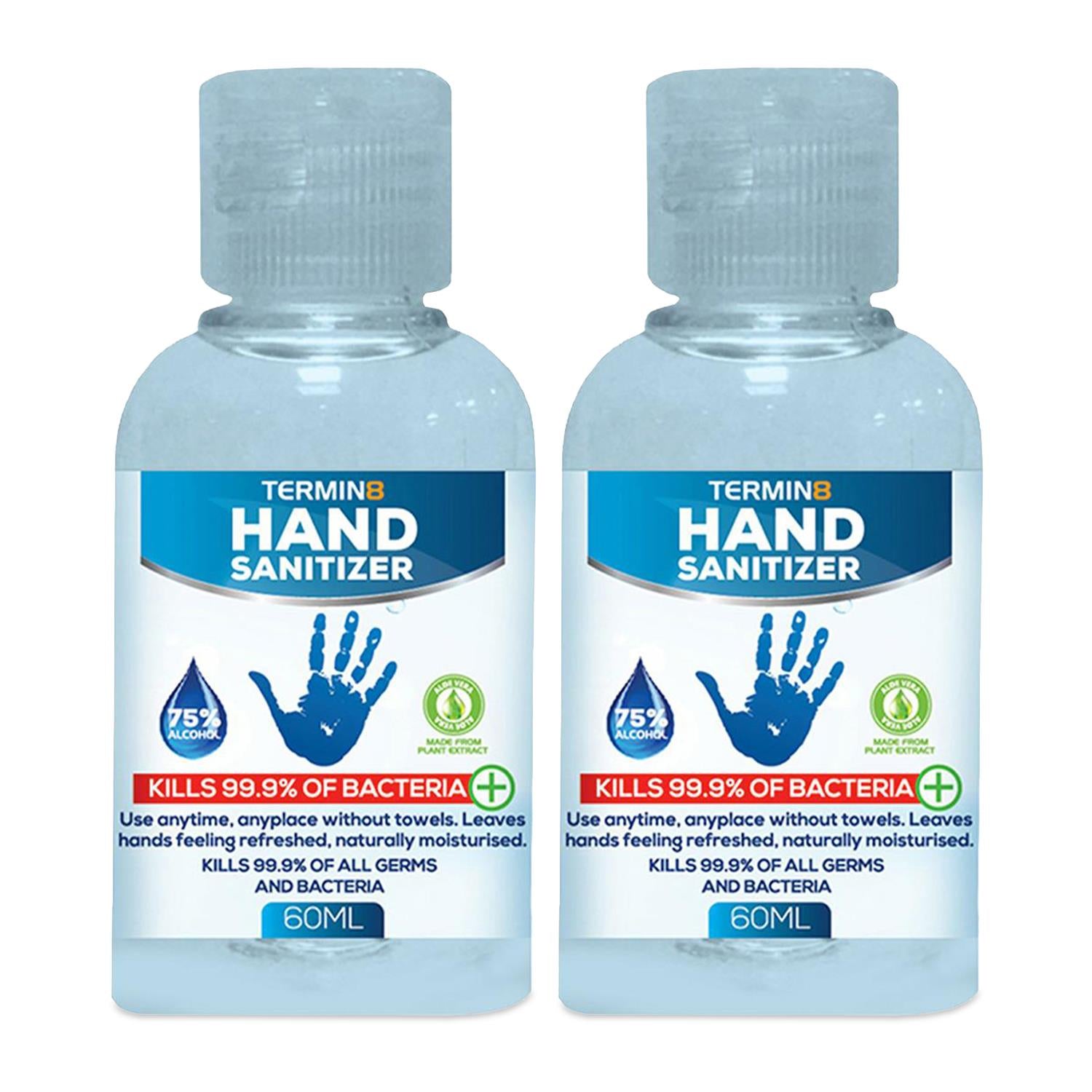 Anti-bacterial Hand Sanitiser Gel, Kills 99.9% Bacteria, 2x60ml