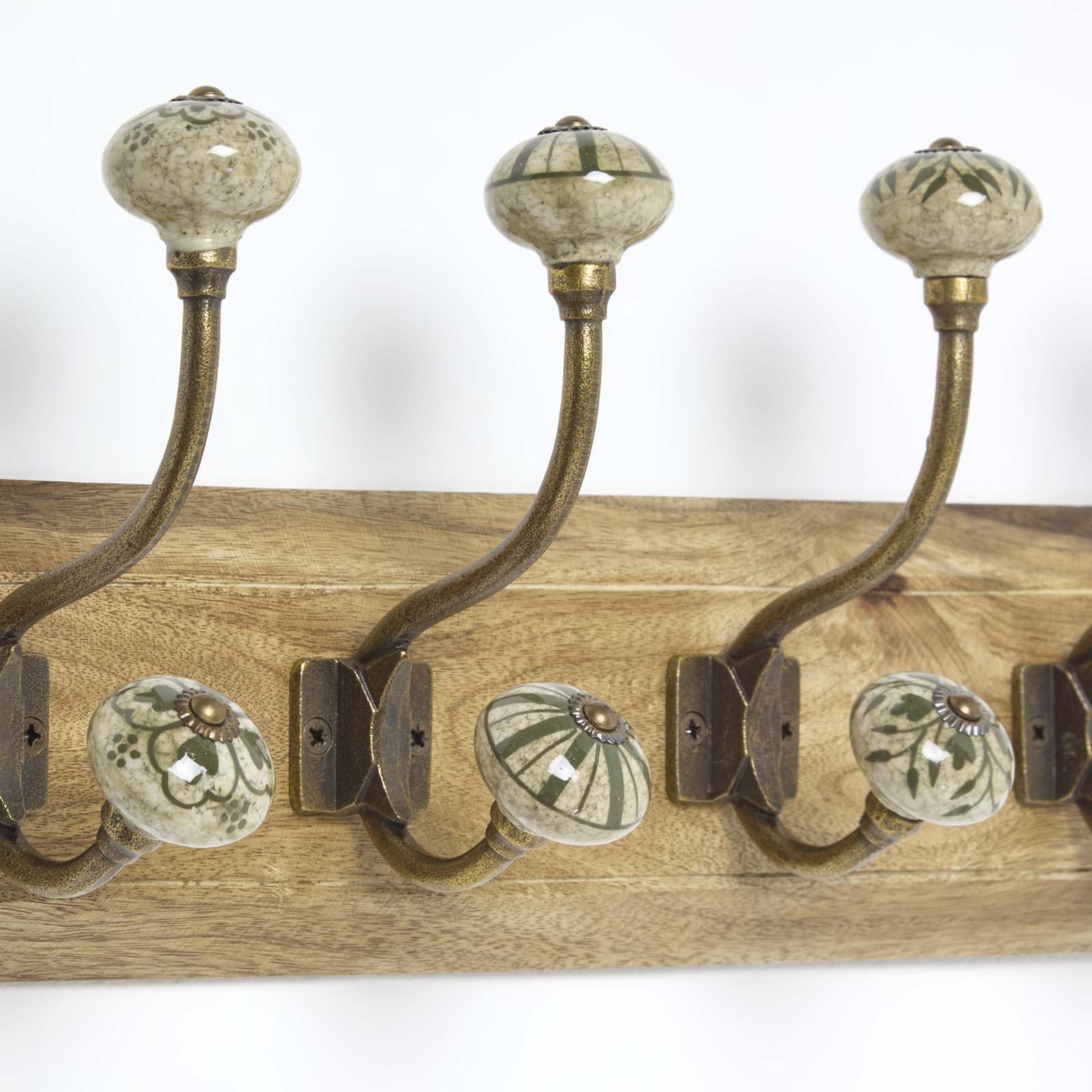 Decorative Green Wall Mounted Coat Hook Rack