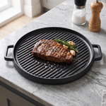 Breeins Cast Iron Grill Pan With Handles