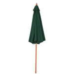 2.5m Wooden Garden Parasol Sun Shade | Green