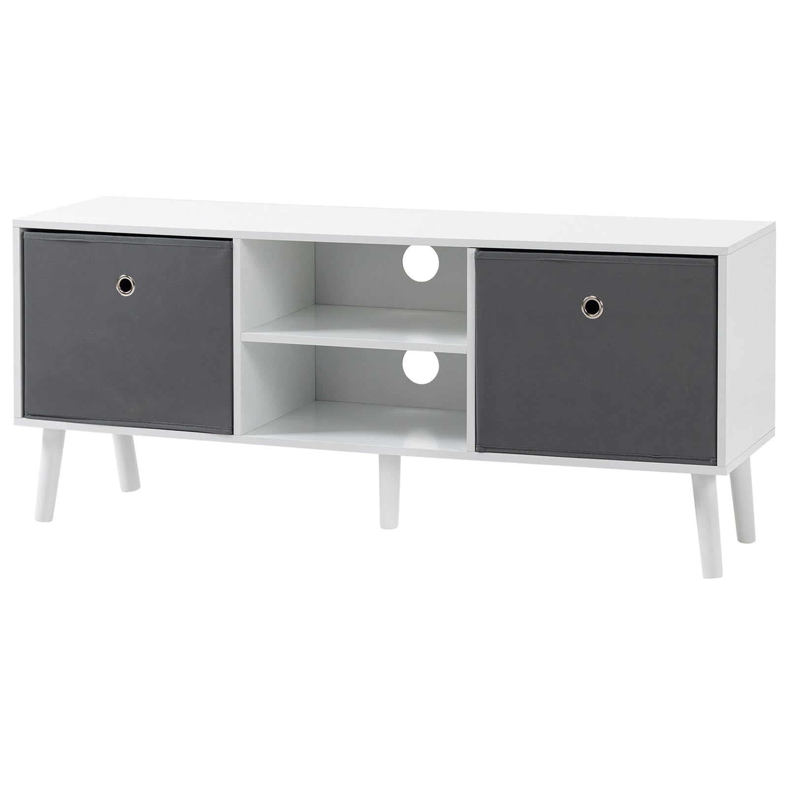 Modern Tv Cabinet Stand W/ Shelves & Drawers, Bedroom | One Size | Gray