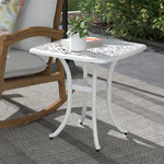 Cast Aluminium Bistro Table W/ Umbrella Hole | White