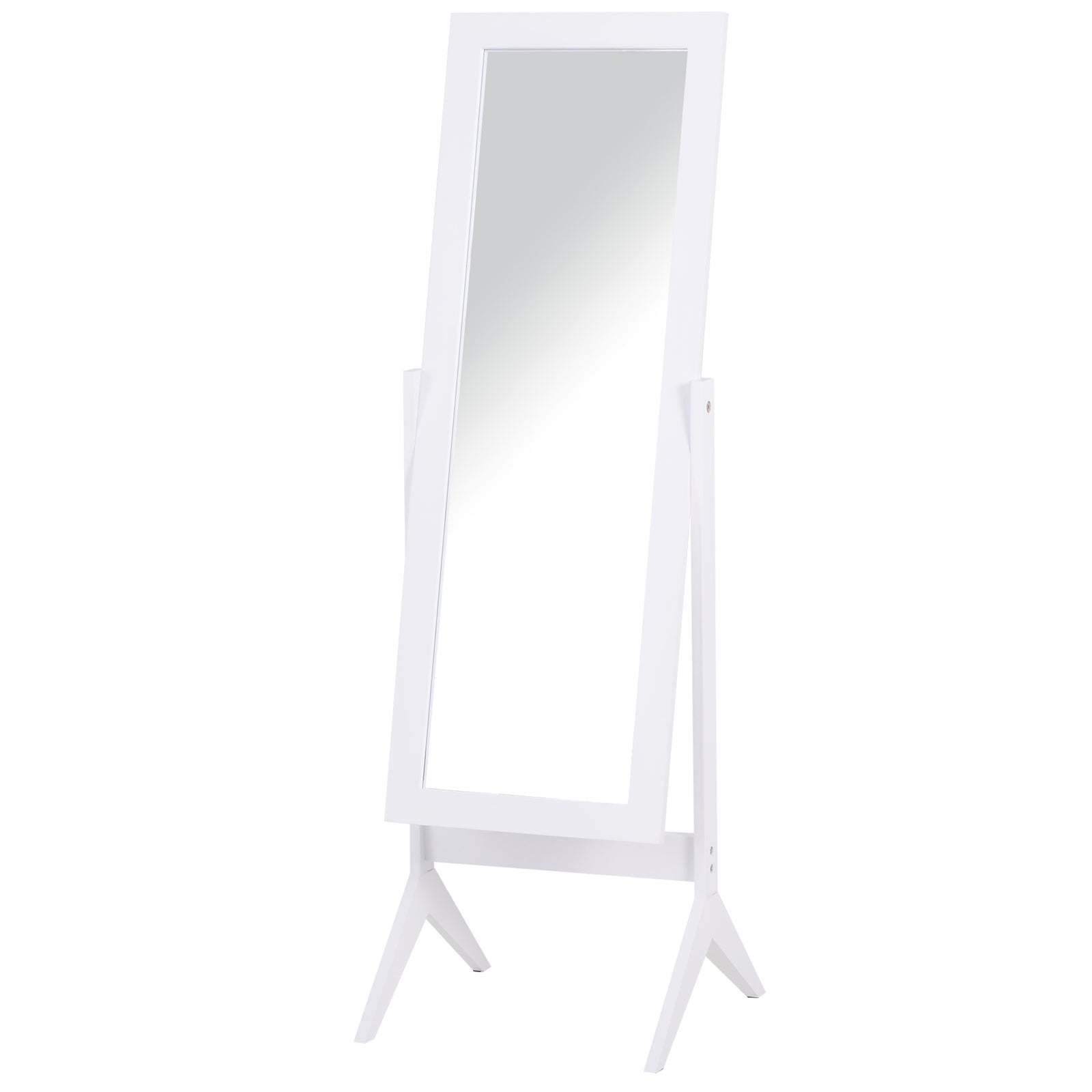 Freestanding Dressing Mirror 148x47cm Adjustable Angle | One Size | White
