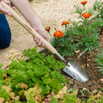 Stainless Steel Border Hand Trowel With Ash Wood Handle | Long