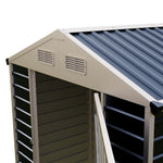 6x8 Ft Heavy-Duty Metal Apex Roof Garden Storage Shed – Durable Steel Frame, 4 Vents & Lockable Door Outdoor Tool House