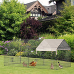 Rabbit Run, Guinea Pig Cage With Pitched Roof, Sun Protection Cover, Beige