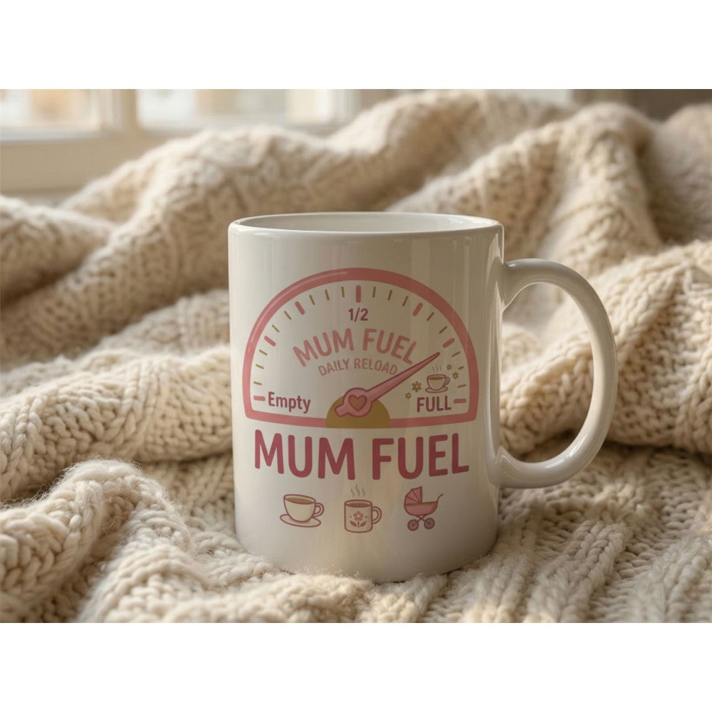 Dyzi Mom Fuel Coffee And Shopping Funny Quote Ceramic Mug White