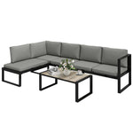 Garden Sofa Set With 2 Loveseats, Armless Chair, Coffee Table
