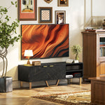 Tv Unit, Tv Stand Cabinet With Shelves And Storage Cupboard | One Size | Black