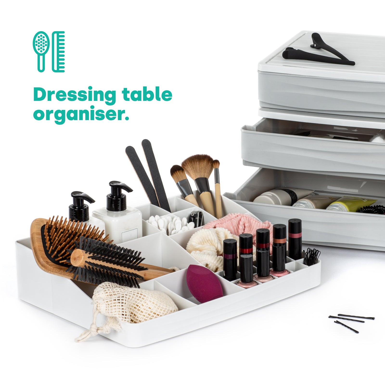 Large Desk Organiser Tray - White