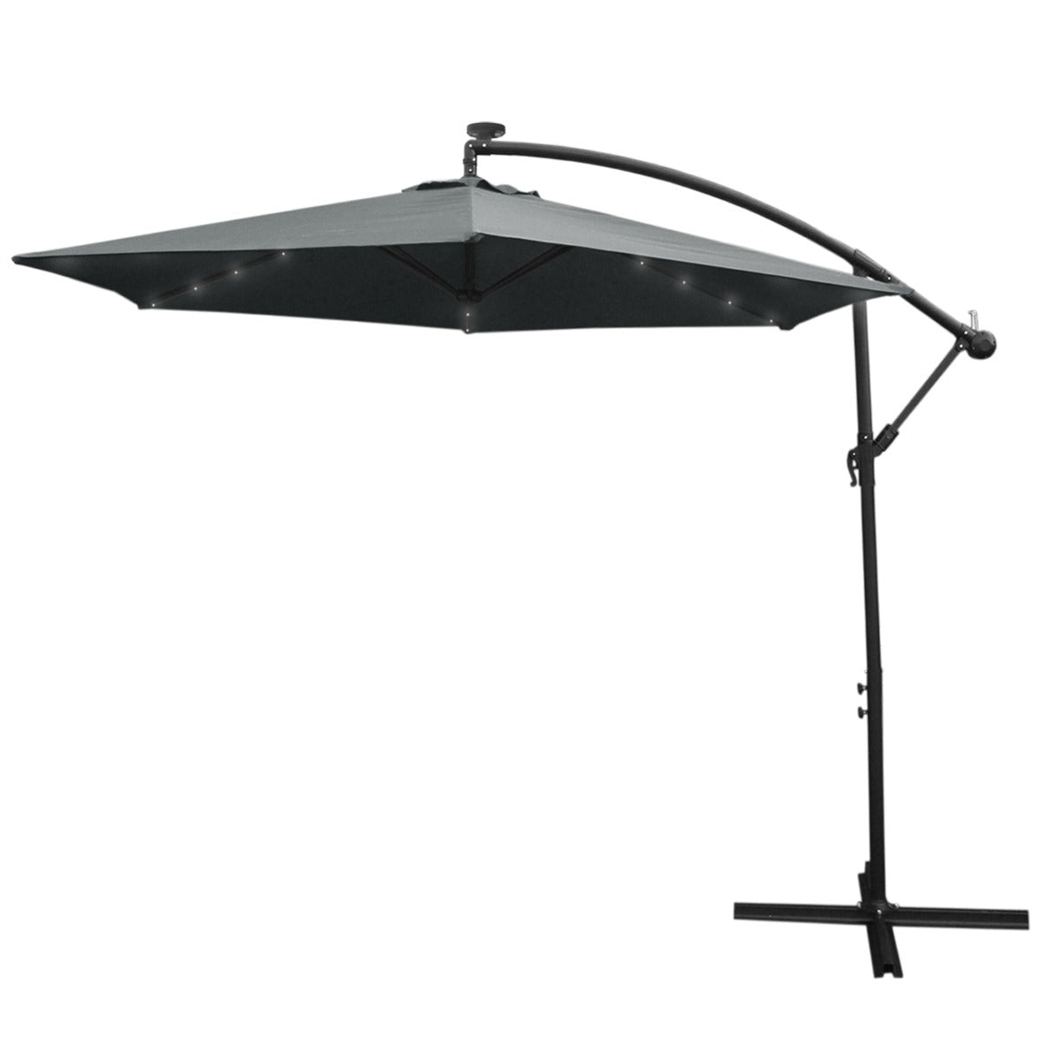 3m Led Cantilever Parasol | Grey