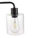 Black Iron Table Lamp With Clear Glass Shade – Touch Control, 3 Brightness Levels & Usb/type-c Charging Ports