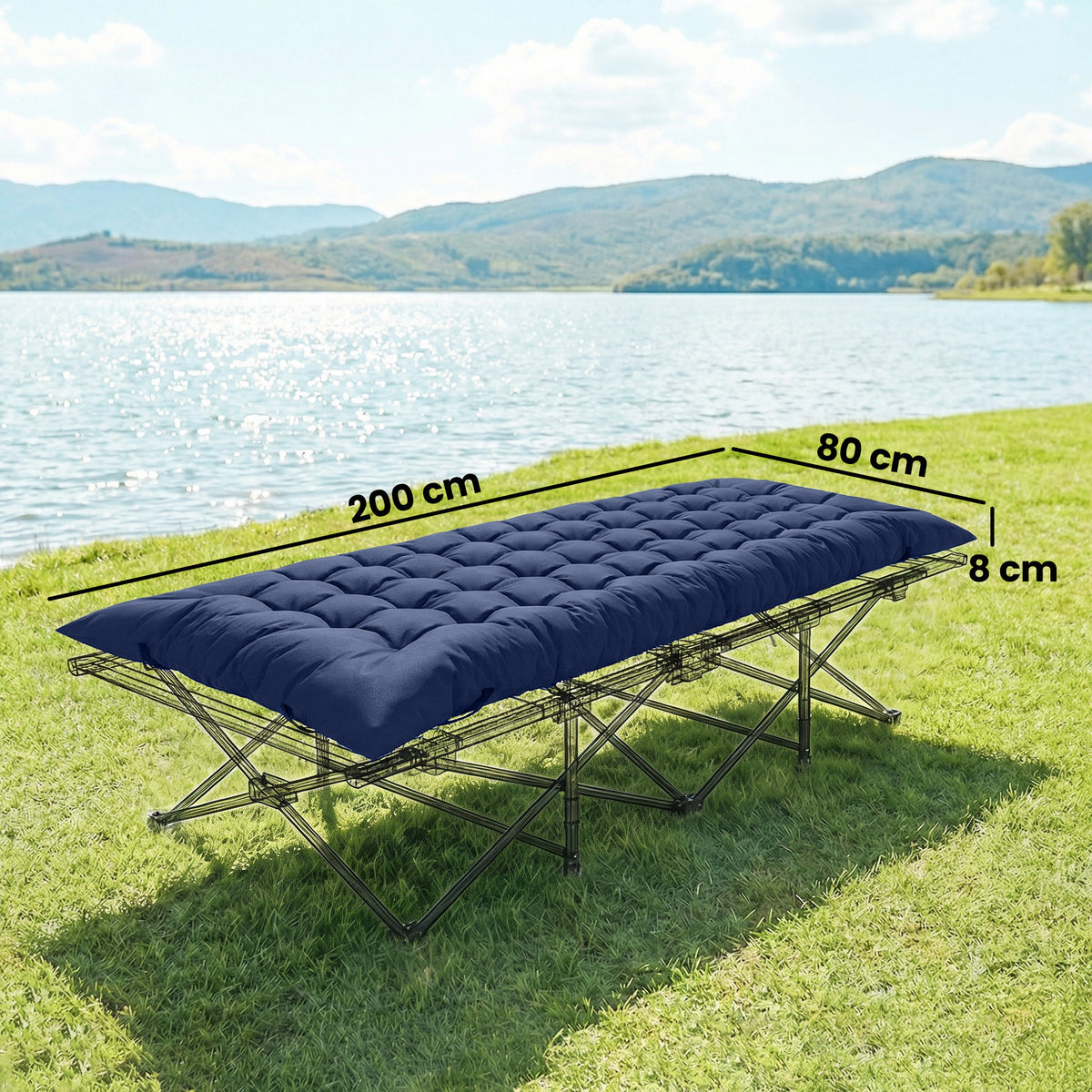 Outsunny Sleeping Mat, Foldable Camping Pad With Elastic Straps