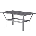 Metal Garden Coffee Table W/ Slatted Tabletop
